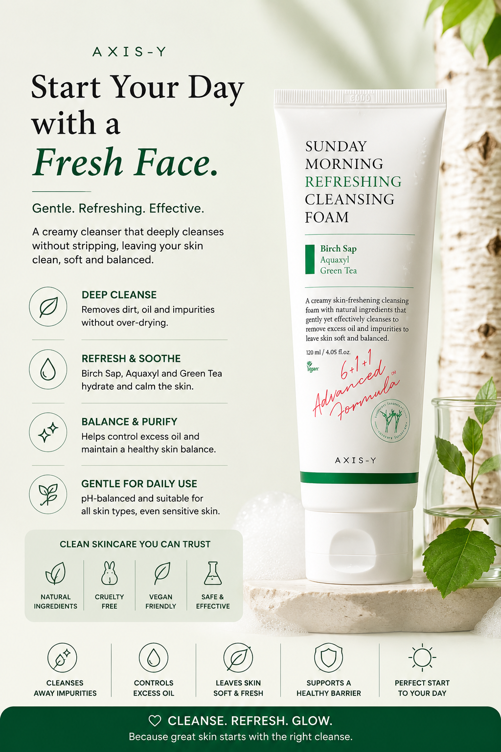 Axis-Y Sunday Morning Refreshing Cleansing Foam